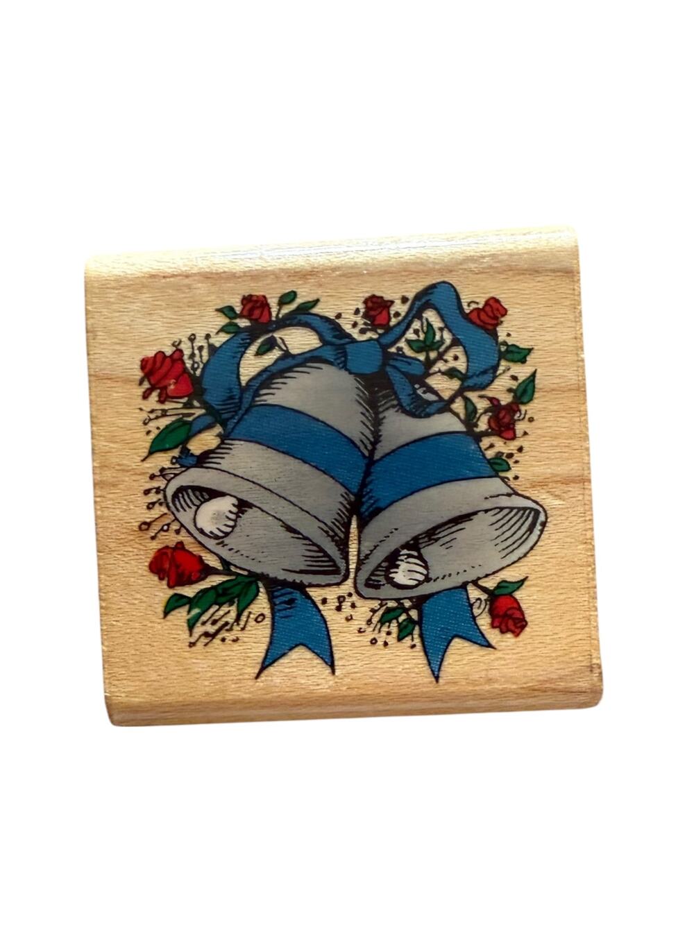 Comotion Vintage 1991 551 Wedding Bells Wood Mount Rubber Stamp